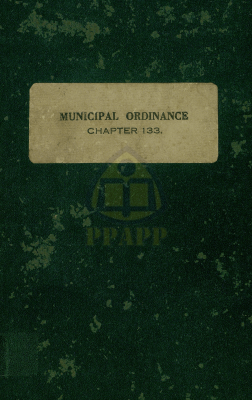 MUNICIPAL ORDINANCE CHAPTER 133