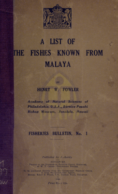 A LIST OF THE FISHES KNOWN FROM MALAYA