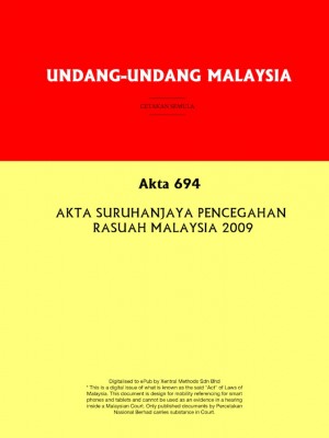 Akta 694 : AKTA SURUHANJAYA PENCEGAHAN RASUAH MALAYSIA 2009